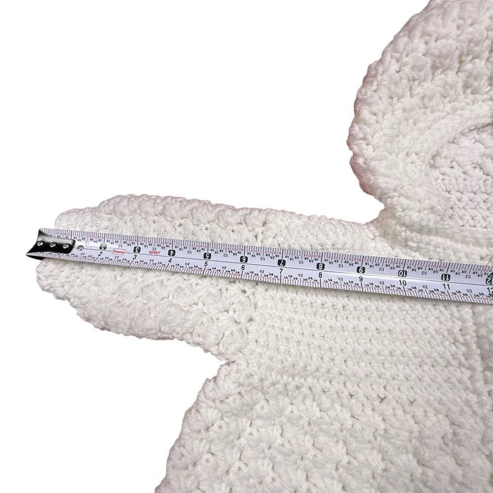 Handmade White Crocheted Baby Bunting Coat |‎ Newborn Infant Hooded Cocoon